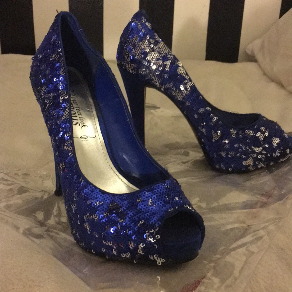 New Look Sequin “Your Feet Look Gorgeous” Heels